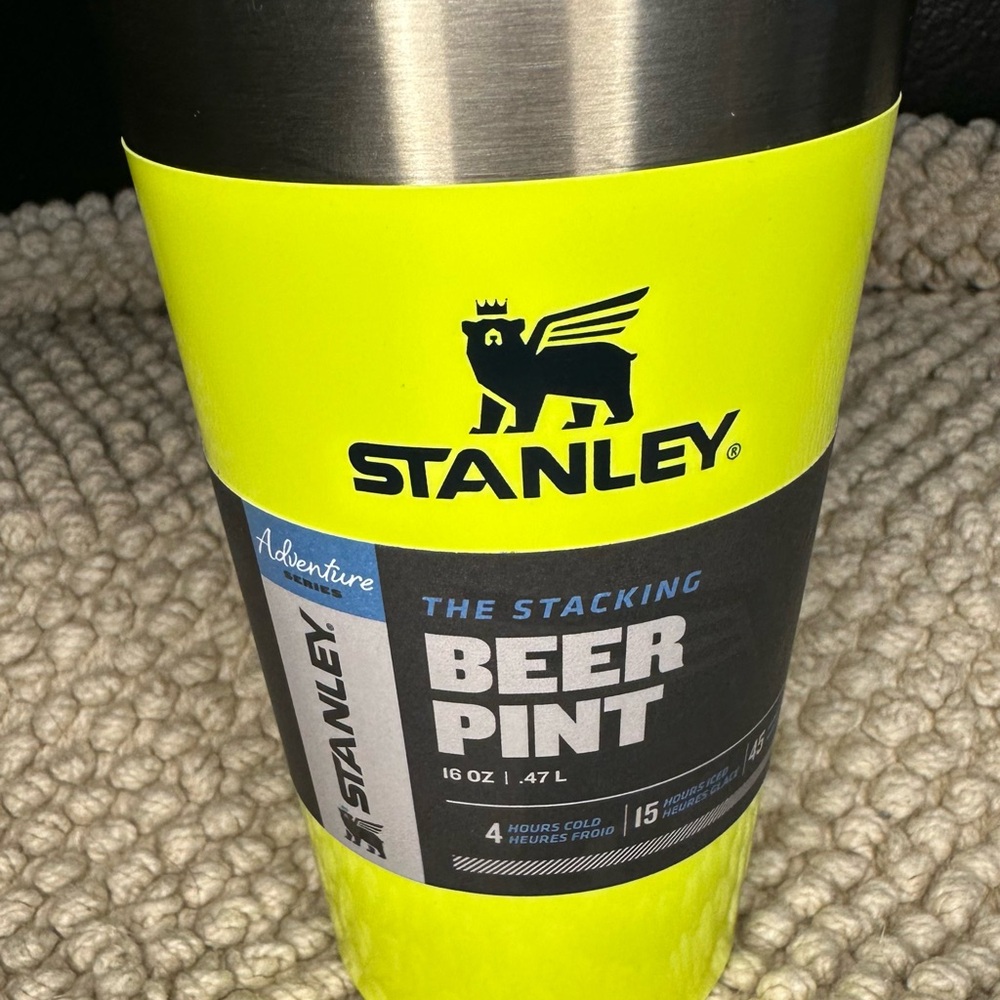 NWT Stanley FlorescentYellow Stainless Steel Tumbler Beer Pint
